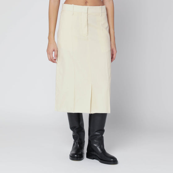 Jil Sander Vanilla-coloured wool skirt