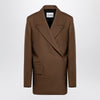 Jil Sander Brown wool double-breasted jacket