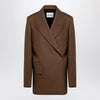 Jil Sander Brown wool double-breasted jacket