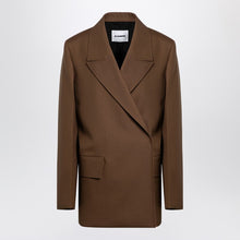  Jil Sander Brown wool double-breasted jacket