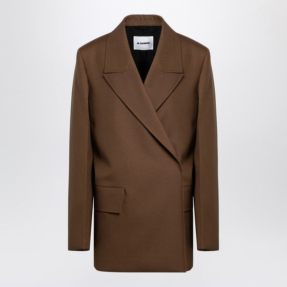 Jil Sander Brown wool double-breasted jacket