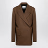 Jil Sander Brown wool double-breasted jacket
