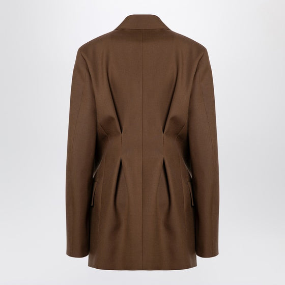 Jil Sander Brown wool double-breasted jacket