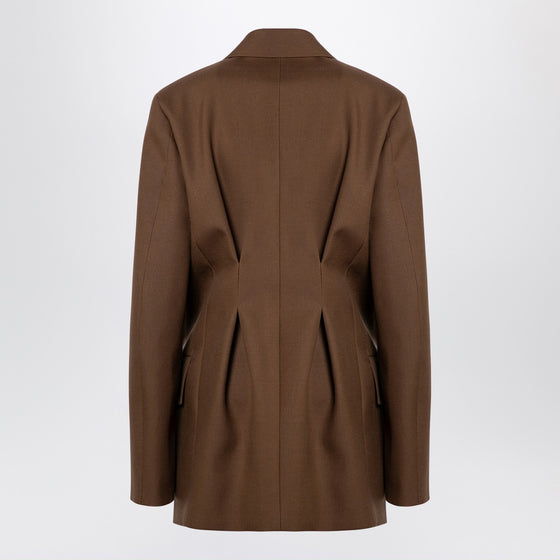 Jil Sander Brown wool double-breasted jacket