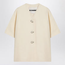  Jil Sander Ivory silk blend shirt jacket