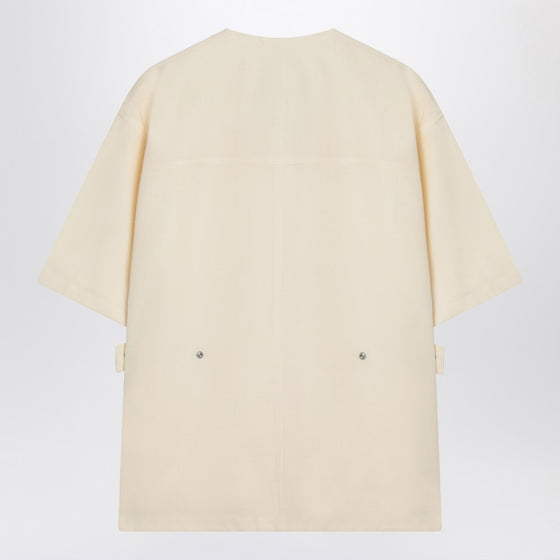 Jil Sander Ivory silk blend shirt jacket