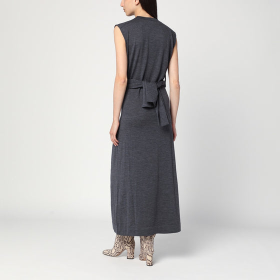 Jil Sander Gray dress in wool with crossover detail