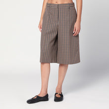  Jil Sander Brown check wool bermuda shorts