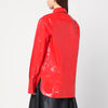 Jil Sander Shiny linen shirt with red tie