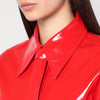 Jil Sander Shiny linen shirt with red tie
