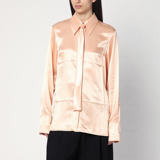 Jil Sander Shirt with pink tie in shiny viscose blend