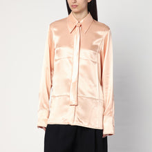  Jil Sander Shirt with pink tie in shiny viscose blend