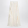 Jil Sander Wide cream trousers in silk blend