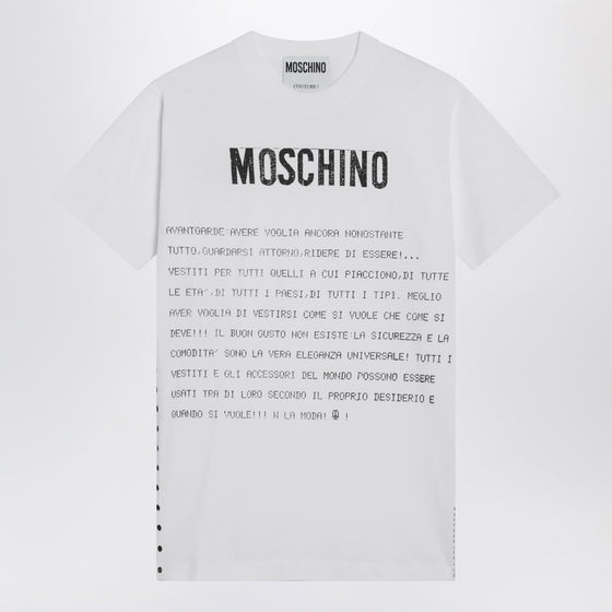 Moschino White cotton T-shirt with logo