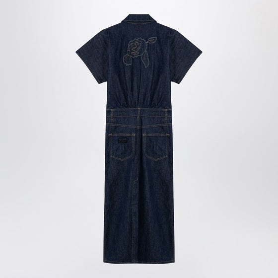 GANNI Blue midi dress in organic denim