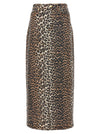Ganni Animal Print Long Skirt