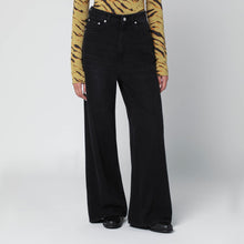  GANNI Black washed-effect baggy jeans