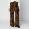 GANNI Khaki zebra-print baggy jeans