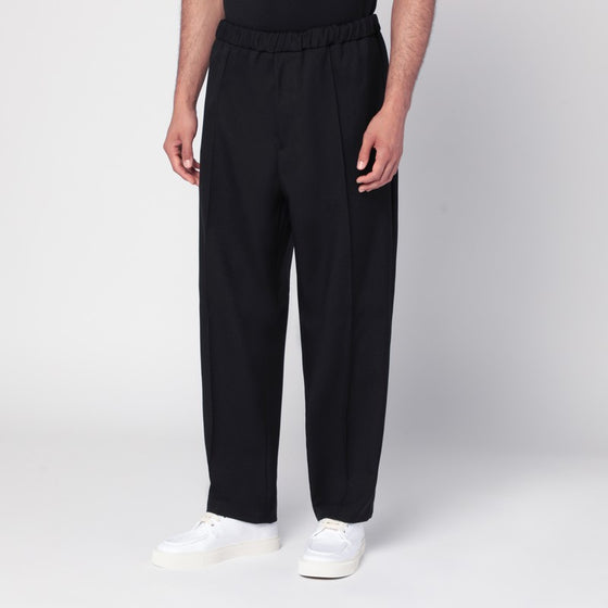 Jil Sander Black technical gabardine trousers
