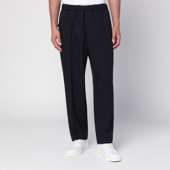Jil Sander Midnight blue pants in technical gabardine