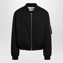  Jil Sander Black zipped bomber jacket