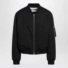  Jil Sander Dark blue zipped bomber jacket