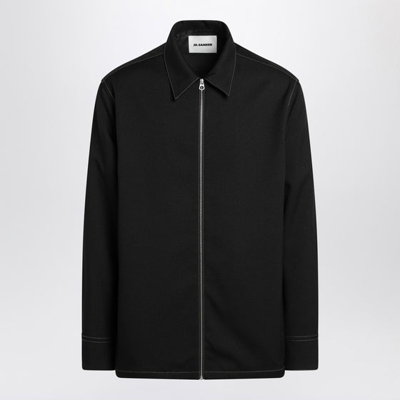 Jil Sander Black zipped shirt jacket