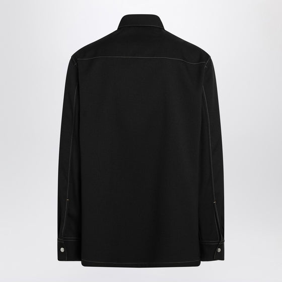 Jil Sander Black zipped shirt jacket