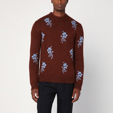  Jil Sander Brick-coloured alpaca sweater with embroidery
