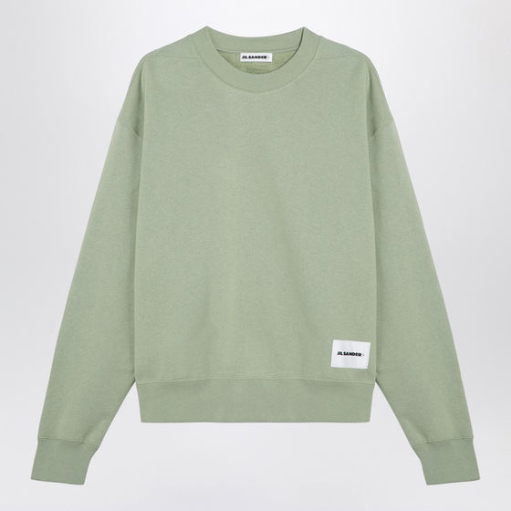 Jil Sander Apple green cotton crew-neck sweatshirt
