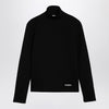 Jil Sander Black turtleneck sweater with logo patch