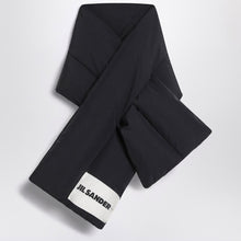  Jil Sander Black padded scarf with logo