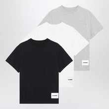  Jil Sander Set of three cotton T-shirts with logo patch