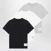 Jil Sander Set of three cotton T-shirts with logo patch
