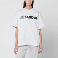  Jil Sander Light grey oversized T-shirt with logo print