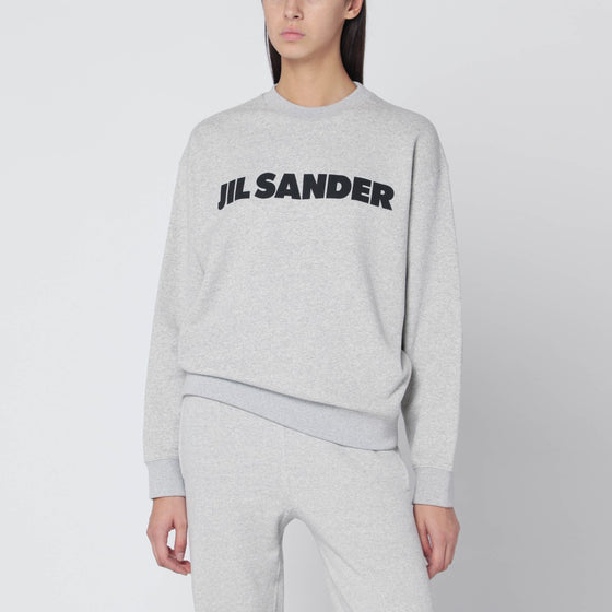 Jil Sander Light grey sweatshirt with logo print