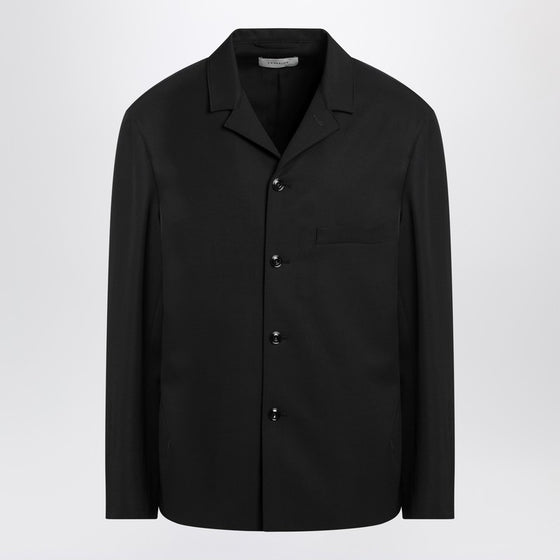 LEMAIRE Black overshirt jacket in wool blend
