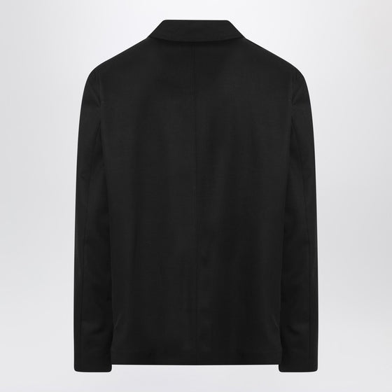 LEMAIRE Black overshirt jacket in wool blend