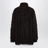 The Frankie Shop Dark brown Baxter jacket with fringe