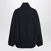 The Frankie Shop Baxter track jacket in pinstriped polyester, navy/white