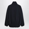 The Frankie Shop Baxter track jacket in pinstriped polyester, navy/white