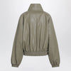 The Frankie Shop Nolita faux leather bomber jacket in sage