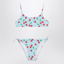  MC2 Saint Barth Bralette bikini with Vichy and cherries pattern