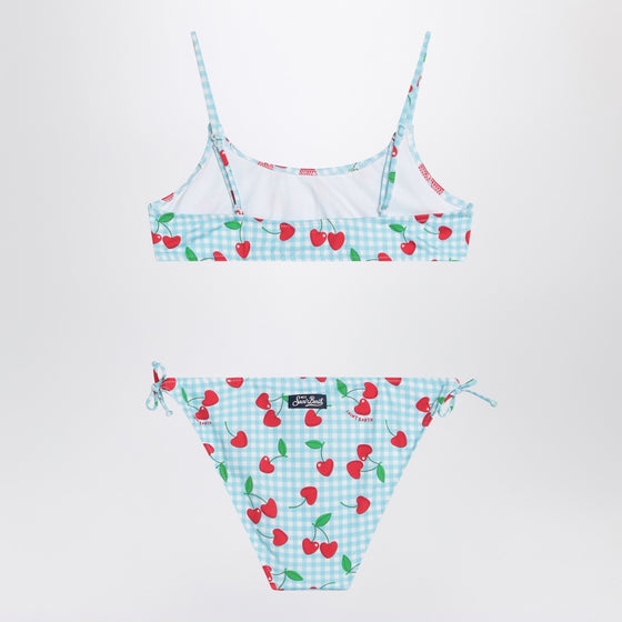 MC2 Saint Barth Bralette bikini with Vichy and cherries pattern