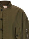 J.w.anderson Green Bomber Jacket With Asymmetric Hem