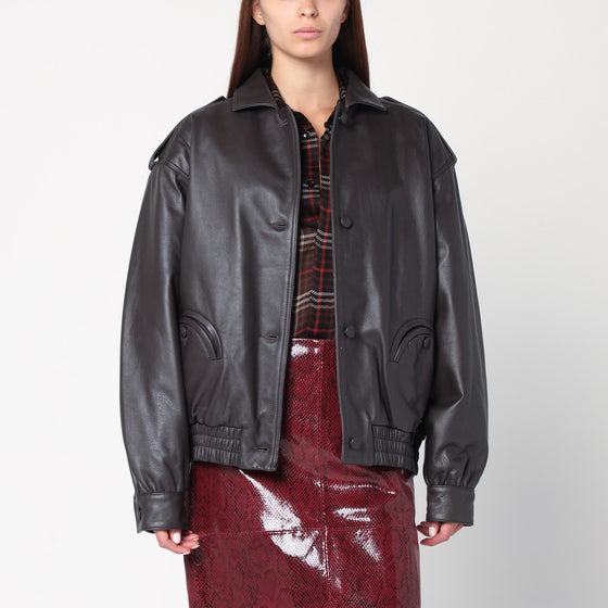 Blazé Milano Ebony leather bomber jacket