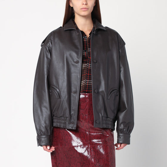 Blazé Milano Ebony leather bomber jacket