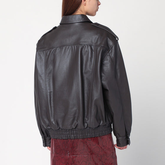 Blazé Milano Ebony leather bomber jacket