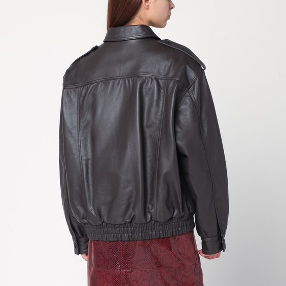 Blazé Milano Ebony leather bomber jacket