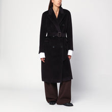  Tagliatore Brown alpaca-blend belted coat